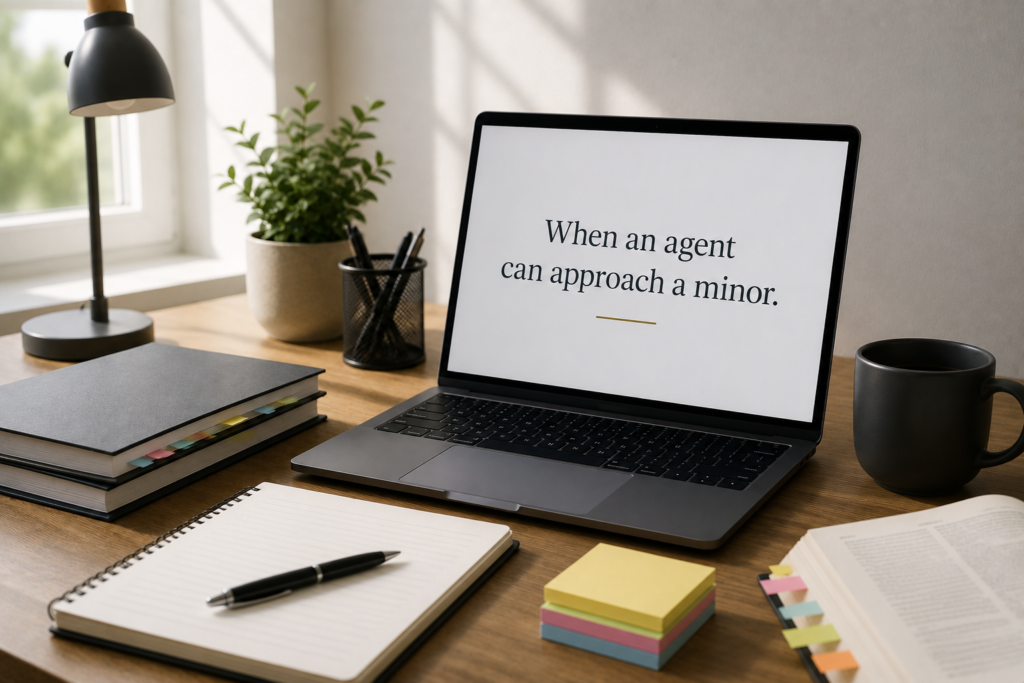 When an agent can approach a minor.