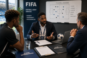 A football agent can only represent one party in a single transaction subject to dual representation exception.
