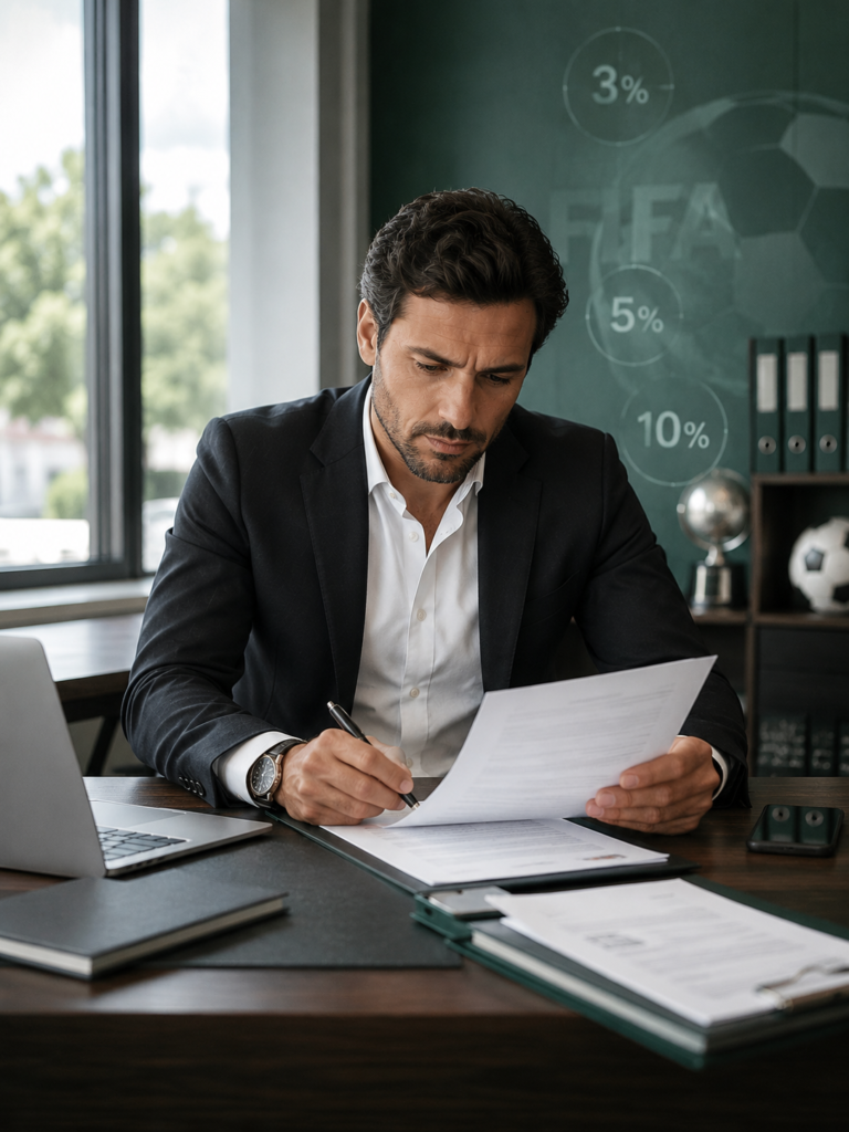 The breakdown and how to calculate how much can a football agent charge for providing agent services.